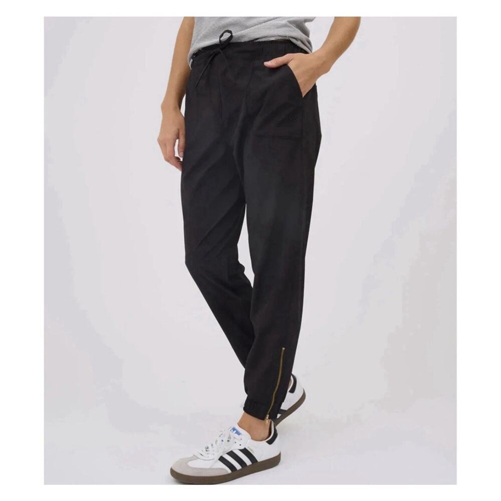 Albion Jetsetter Womens Small Tall Joggers Pant Zip Ankle Black